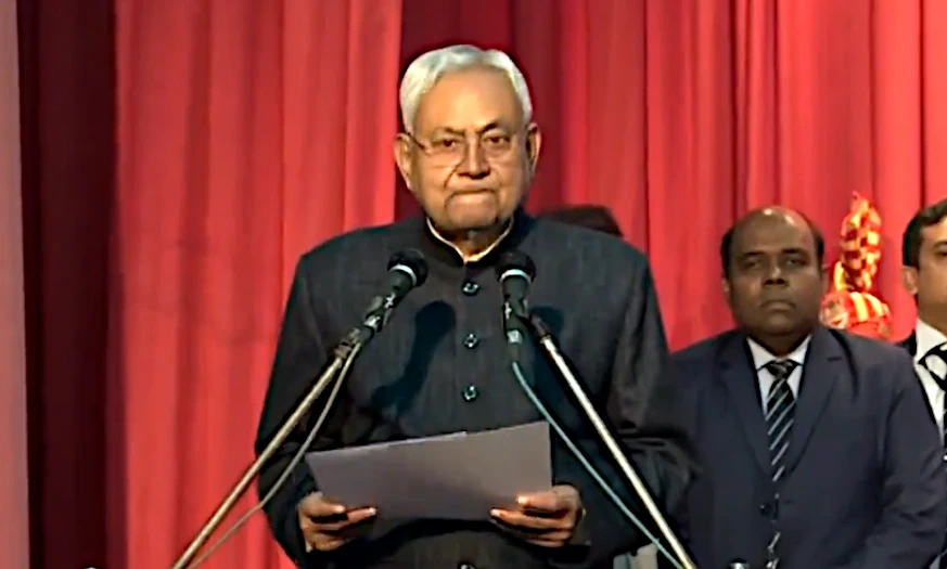 Nitish Kumar Bihar CM taking oath again for the ninth time after switching sides